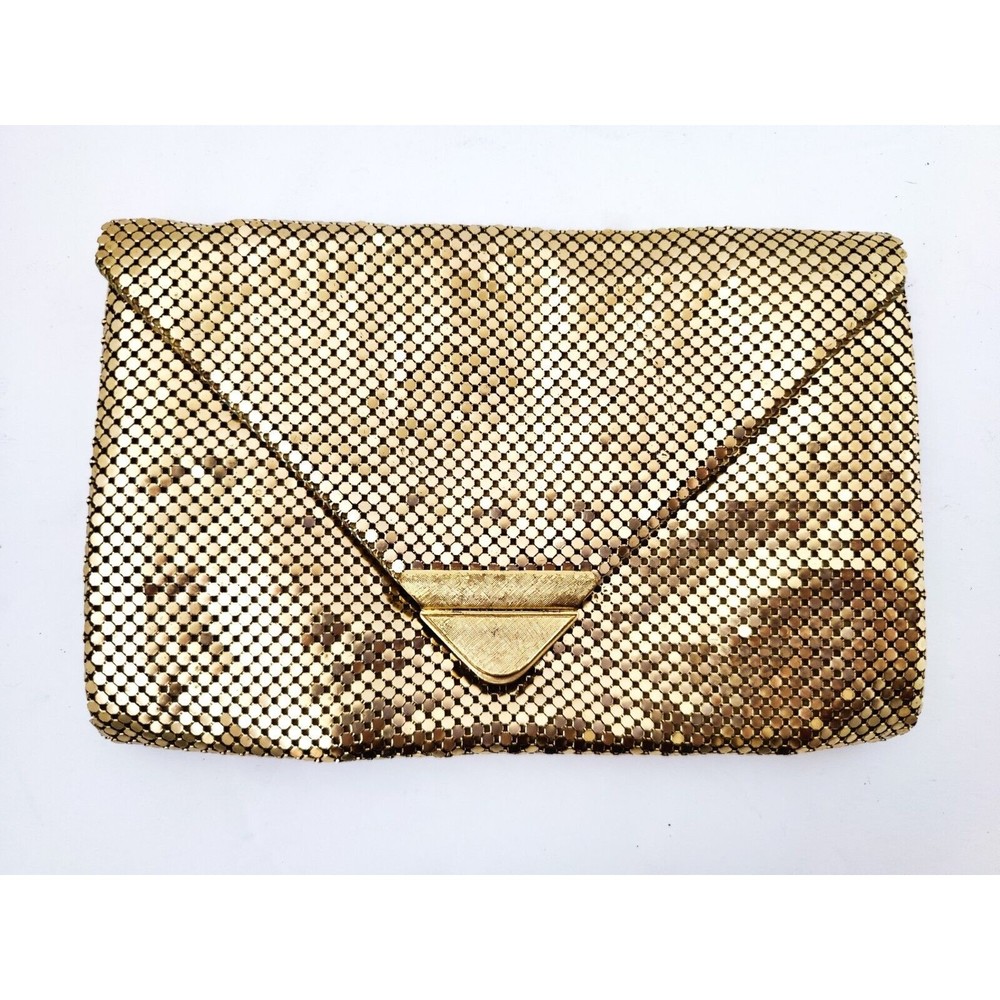 Vintage Oroton Gold Metal Mesh Clutch Evening Hand Bag Circa 1950s